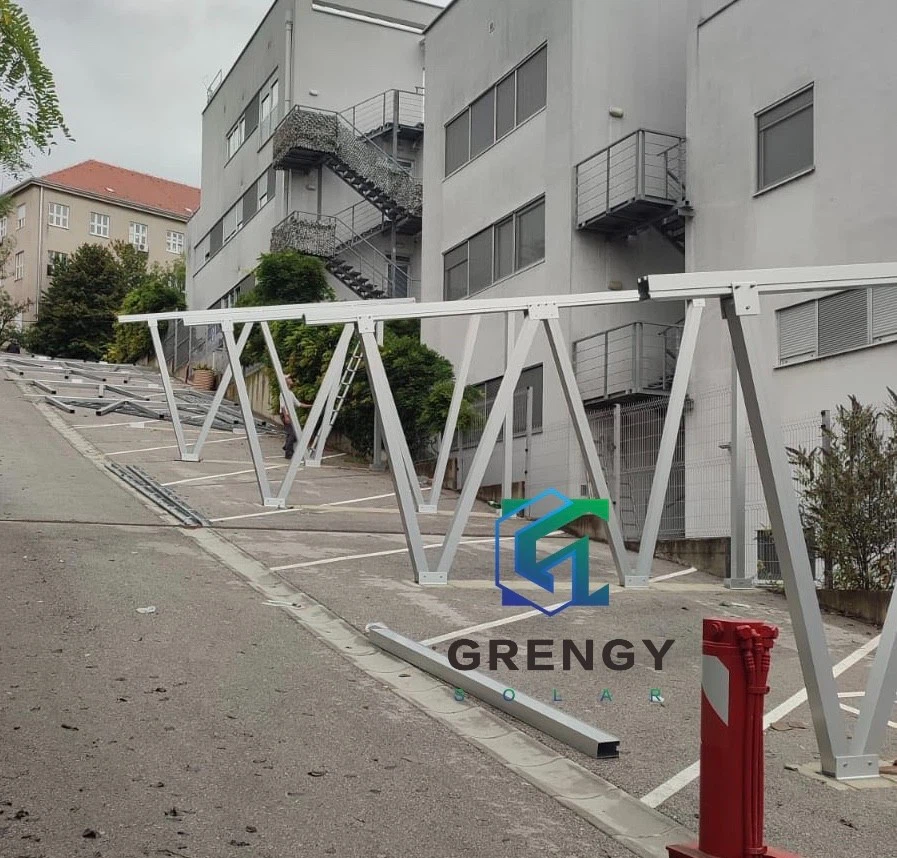 Aluminium Solar Carports & Carpark in Slope Ground
